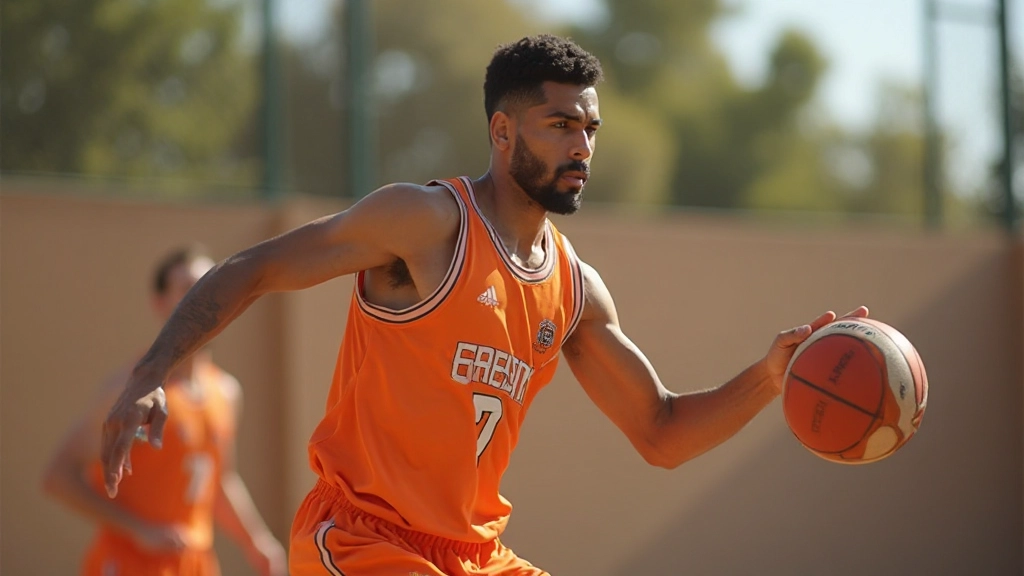 لاعب كرة السلة يقوم بتمرير الكرة للزميل في الملعب